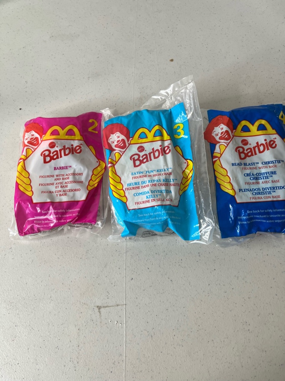 Barbie Happy Meal Figurine Packaging 1998 & 1999